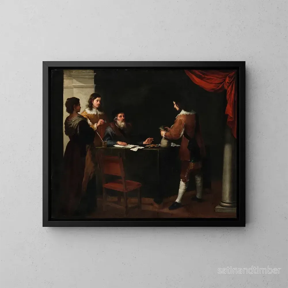 Reproduktion av målningen Den bortkomne sonen som tar emot sin del - Bartolomé Esteban Murillo