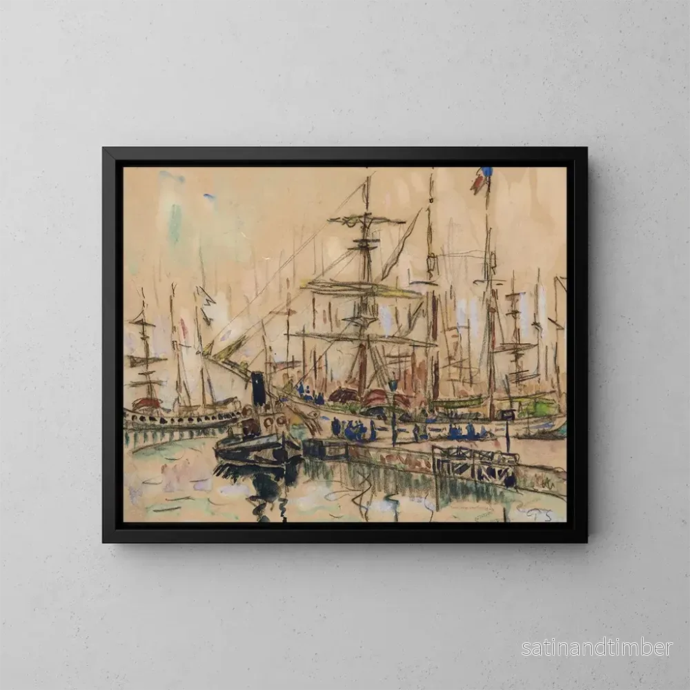 Reproduktion av målningen Saint-Malo, les Terreneuvas - Paul Signac