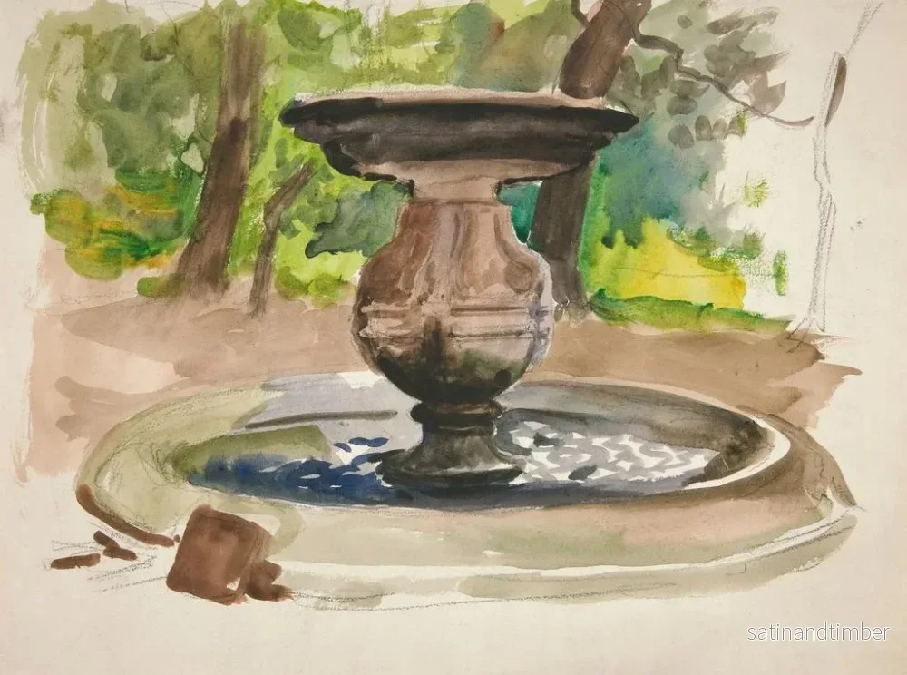 Reproduktion av målningen Studie av en fontän - Edwin Austin Abbey - Bild 2