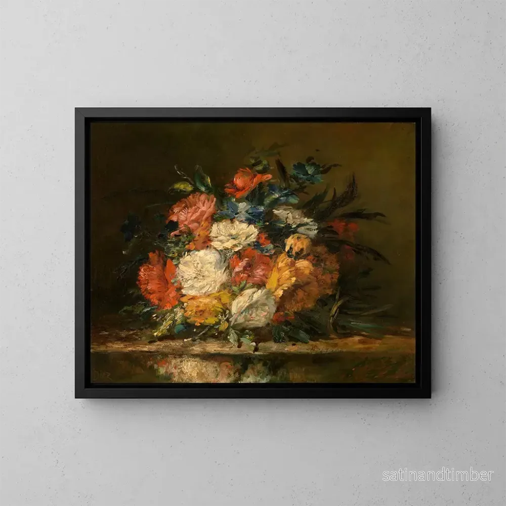 Reproduktion av målningen Blommor - Narcisse Virgile Diaz de la Peña