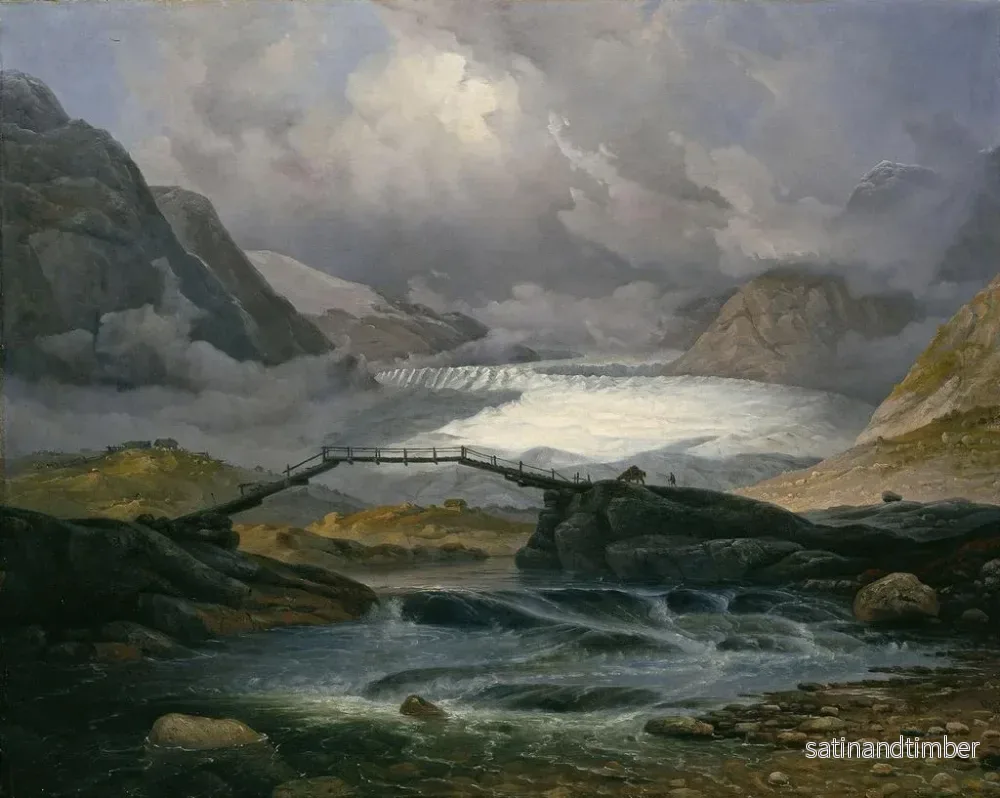 Reproduktion av målningen av Glacier Nigardsbreen i Justedalen-dalen - Knud Baade - Bild 2