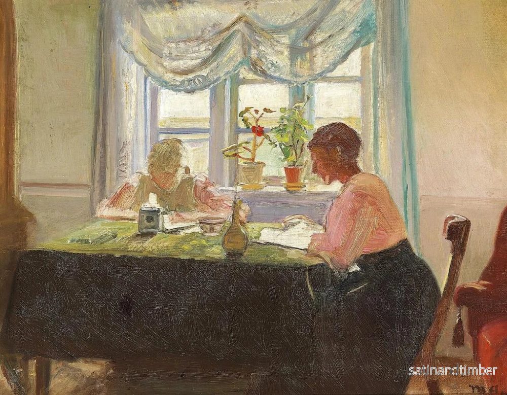 Reproduktion av målningen Läsning av ljuset genom fönstret - Michael Ancher - Bild 2