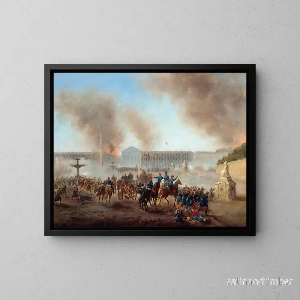Reproduktion av målningen Episod av kommunen, place de la Concorde - Gustave Boulanger