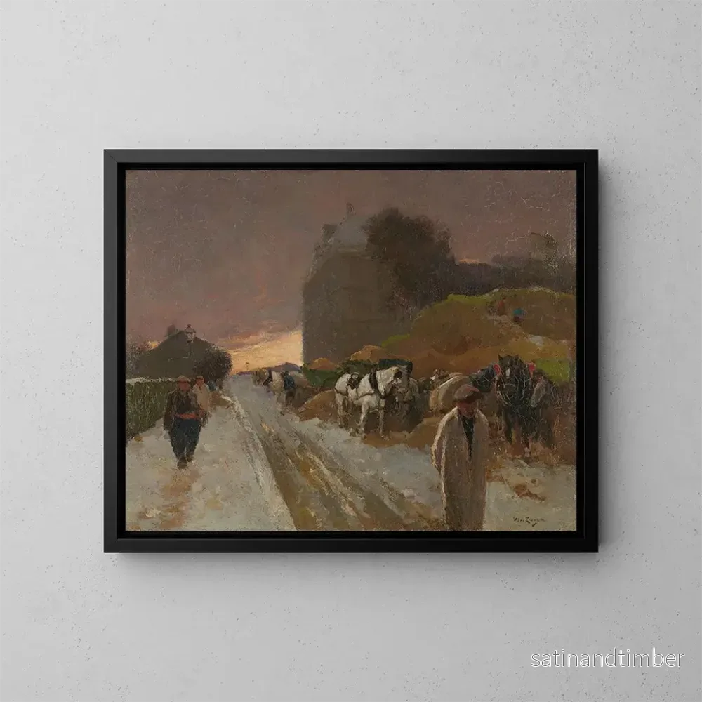 Reproduktion av målningen Rue à Montmartre, Paris en hiver - Willem de Zwart