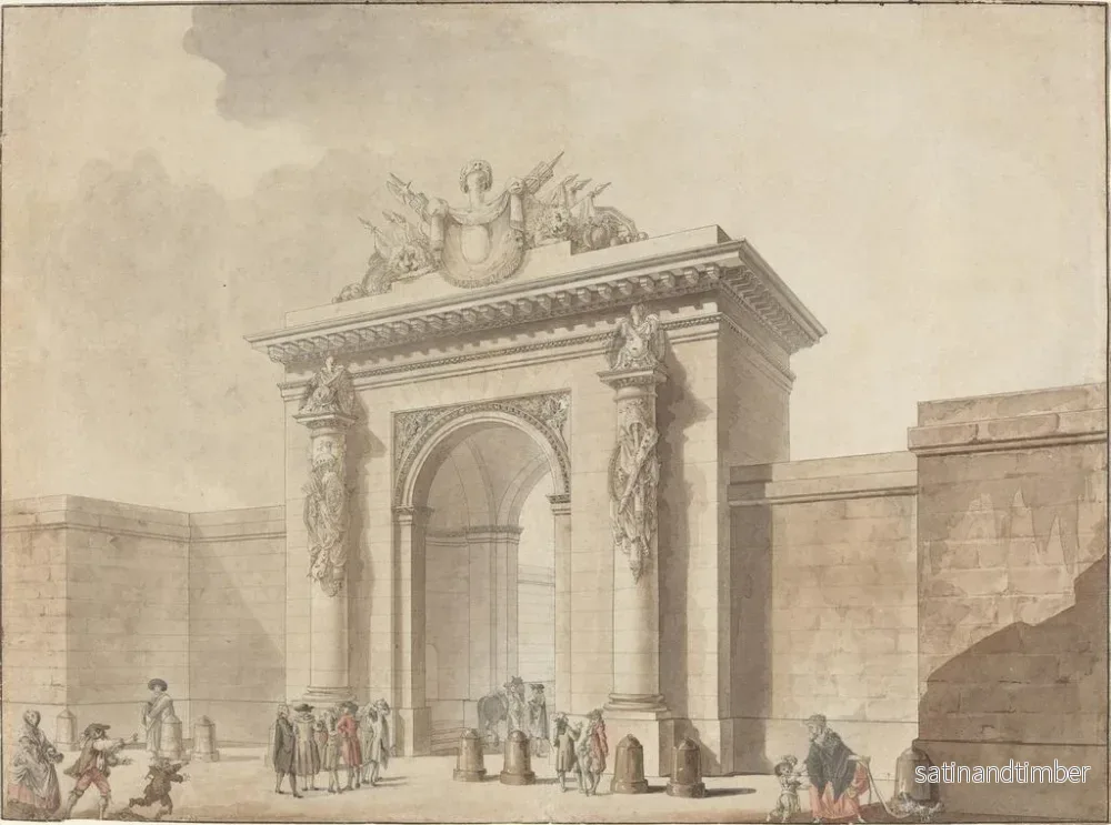 Reproduktion av målningen Portail de l'Hôtel d'Uzes, rue Montmartre, Paris - Atelier de Claude Nicolas Ledoux - Bild 2