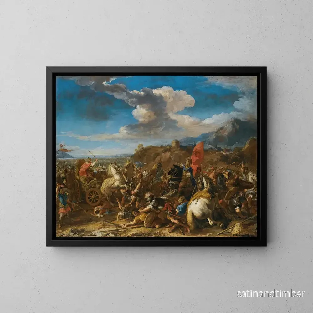 Reproduktion av målningen La bataille d’Issus: l’armée d’Alexandre le Grand défait Darius et les Perses – Jacques Courtois Reproduktion av målningen La bataille d’Issus: l’armée d’Alexandre le Grand défait Darius et les Perses – Jacques Courtois