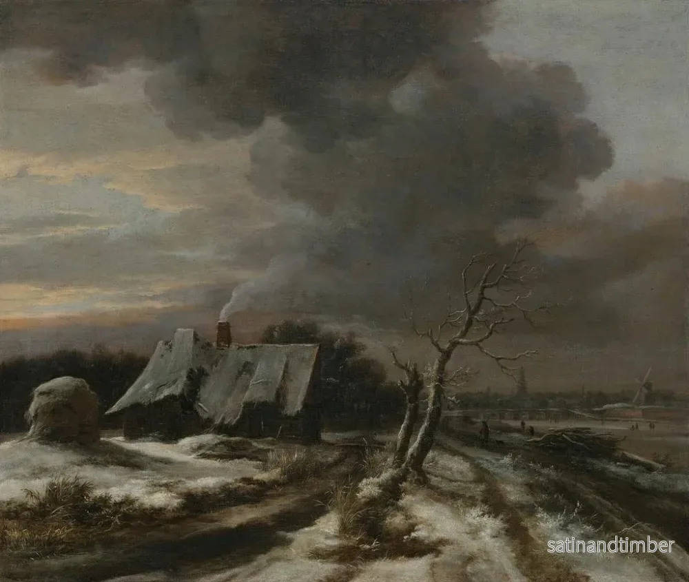 Reproduktion av målningen av ett vinterlandskap med utsikt över floden Amstel och Amsterdam i fjärran - Jacob van Ruisdael - Bild 2
