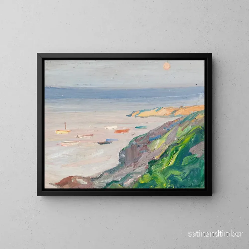 Reproduktion av målningen Solmålning av den smala viken i Ogunquit - Charles Herbert Woodbury