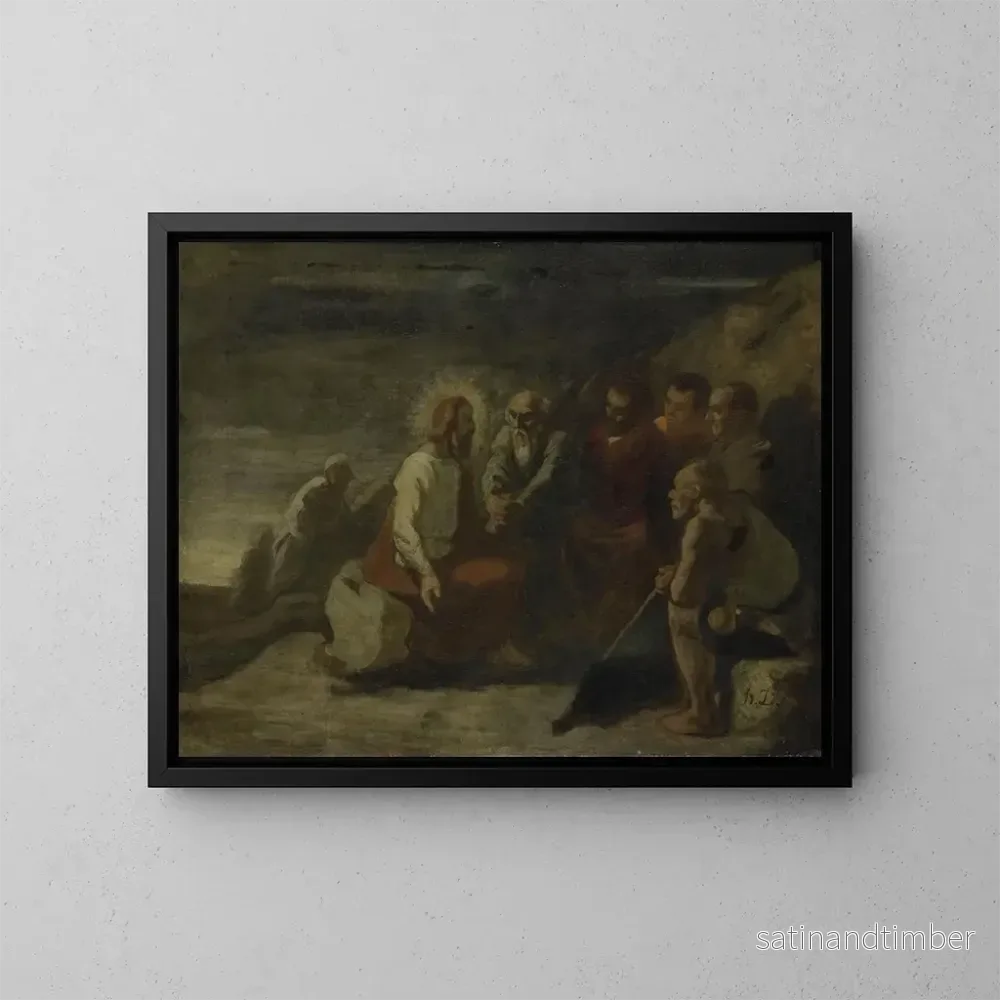 Reproduktion av målningen av Kristus och hans lärjungar - Honoré Daumier
