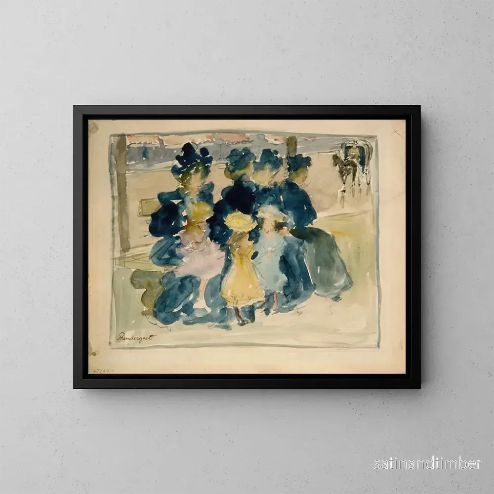 Reproduktion av målningen Le long du boulevard - Maurice Prendergast