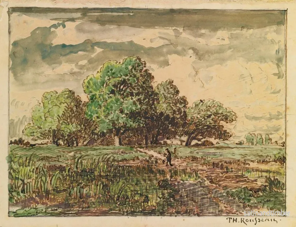 Reproduktion av målningen Återvändande till fälten - Théodore Rousseau - Bild 2