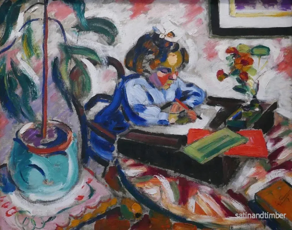 Reproduktion av målningen Liten skolflicka - Henri Victor Gabriel Le Fauconnier - Bild 2