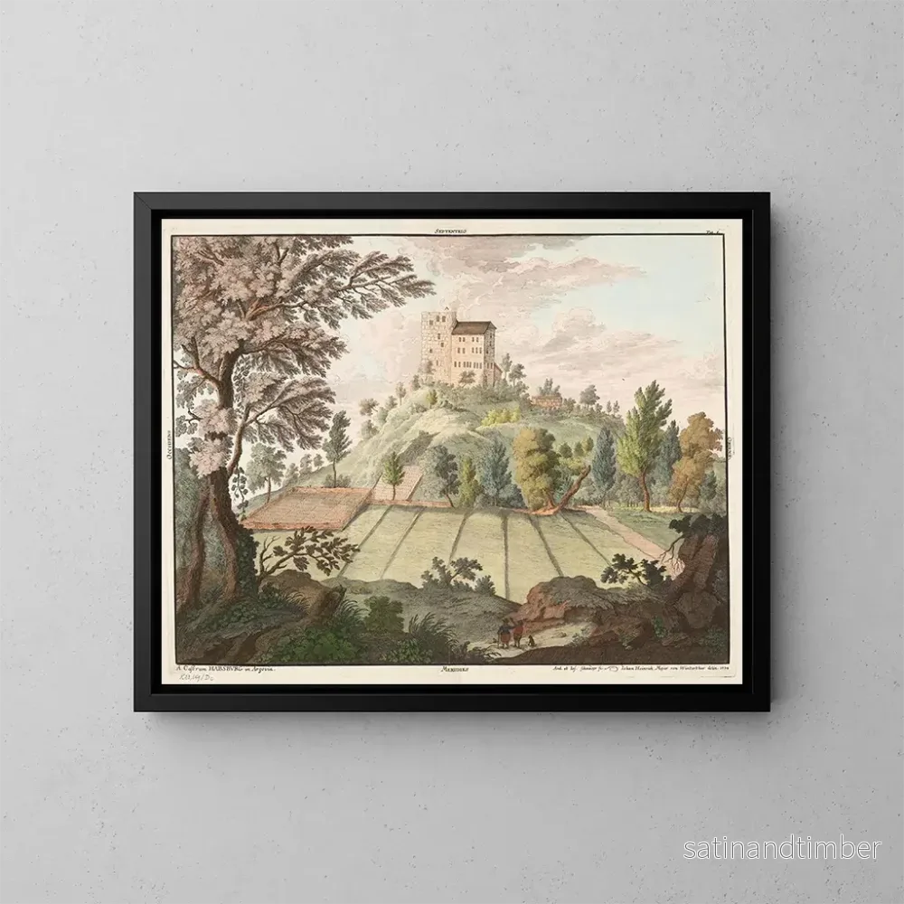 Reproduktion av målningen Château de Habsbourg - Johann Jakob Meyer