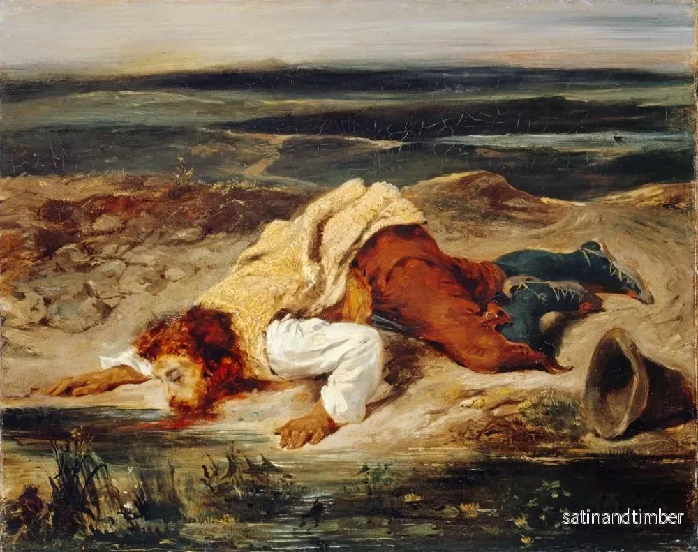 Reproduktion av målningen Bandit blessé, berger romain - Eugène Delacroix - Bild 2