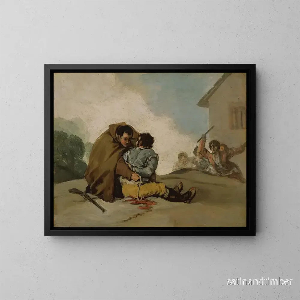 Reproduktion av målningen Le frère Pedro attache El Maragato avec une corde – Francisco de Goya Reproduktion av målningen Le frère Pedro attache El Maragato avec une corde – Francisco de Goya