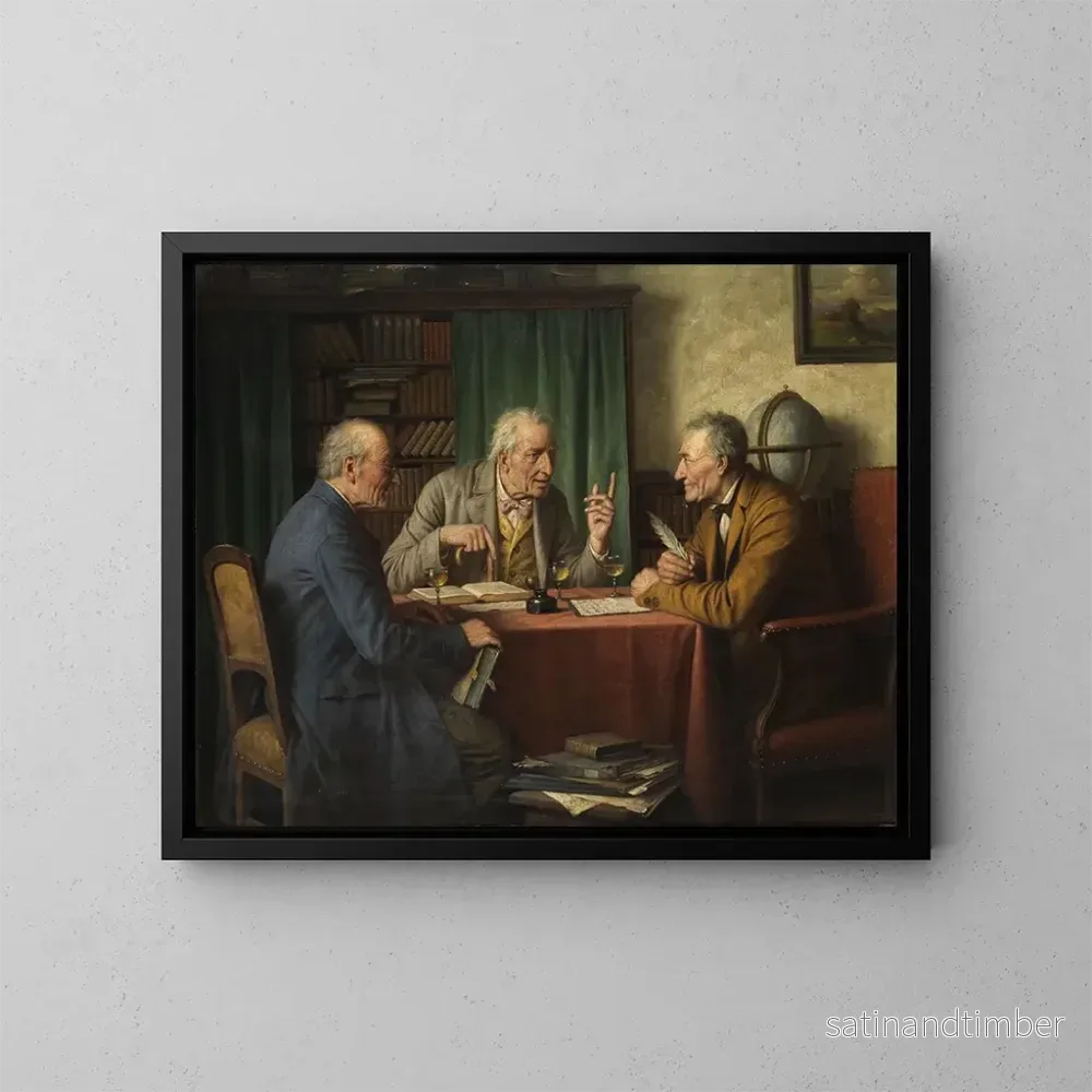Reproduktion av målningen La conversation des savants - Josef Wagner-Höhenberg