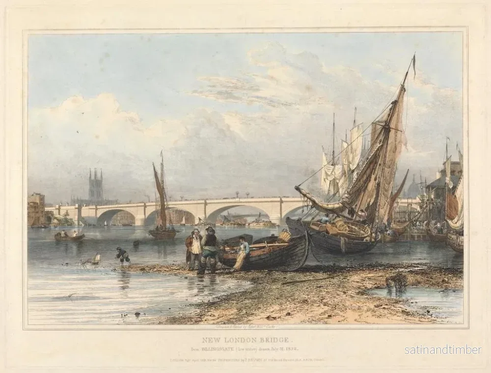 Reproduktion av målningen Ny London Bridge från Billingsgate - Edward William Cooke - Bild 2