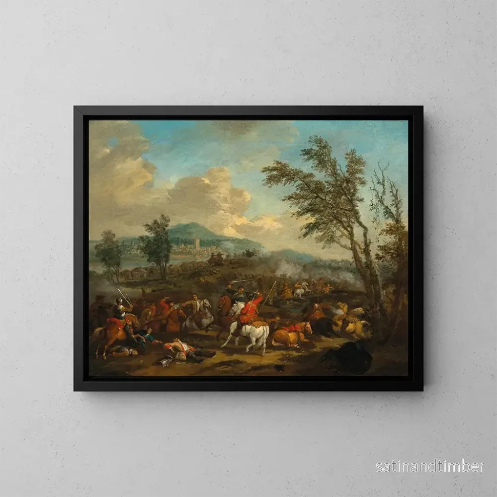 Reproduktion av målningen En kavalleribrand - Jan van Huchtenburg