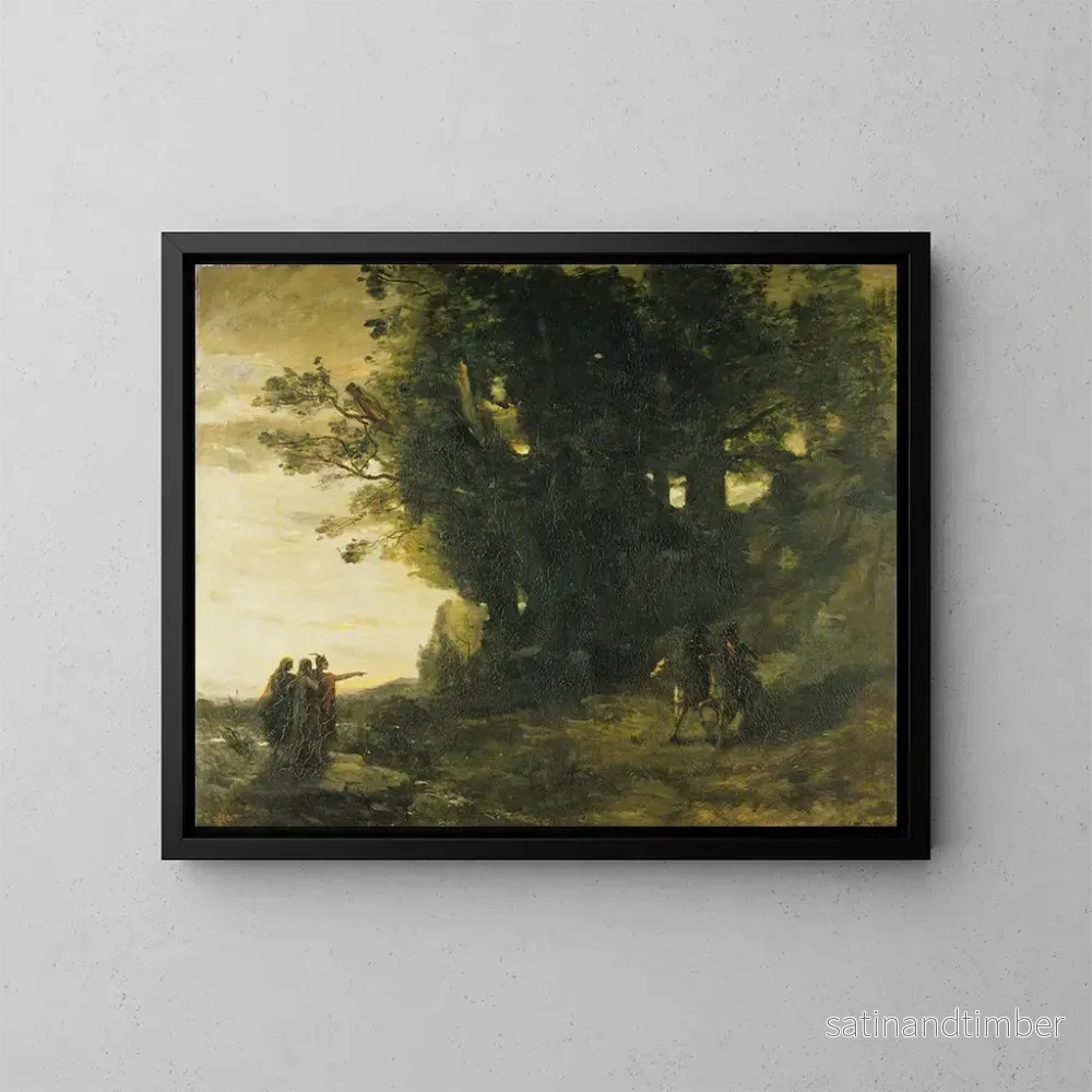 Reproduktion av målningen Landskap av Macbeth – Jean-Baptiste-Camille Corot Reproduktion av målningen Landskap av Macbeth – Jean-Baptiste-Camille Corot