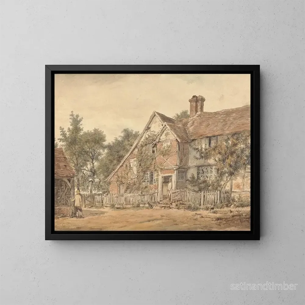 Reproduktion av målningen En bondgård - William Henry Hunt