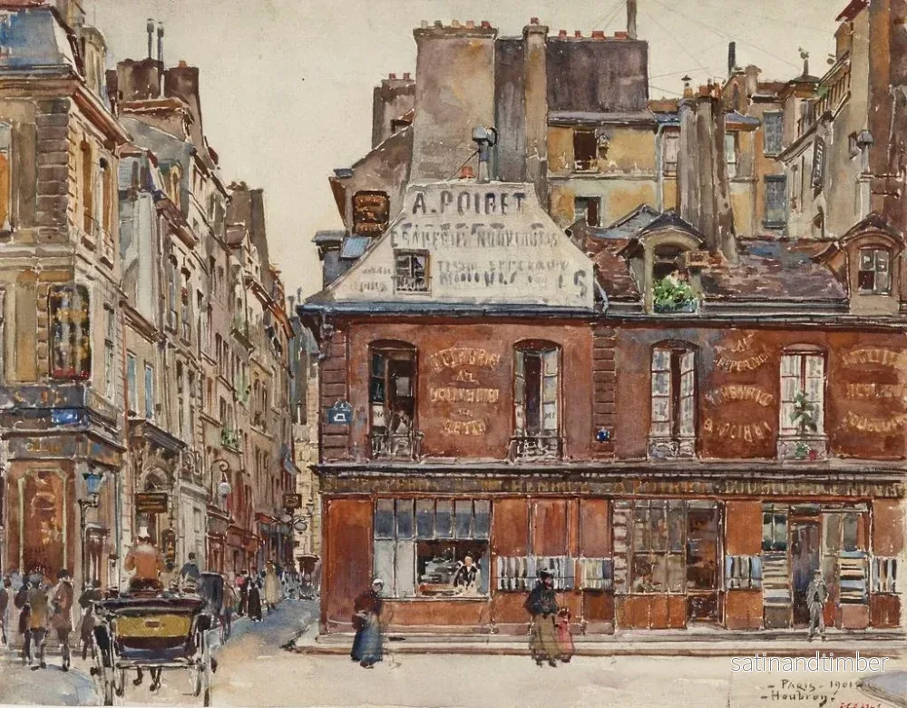 Reproduktion av målningen La rue Sauval sett från rue Saint-Honoré 1901, 1:a arrondissement - Frédéric Houbron - Bild 2