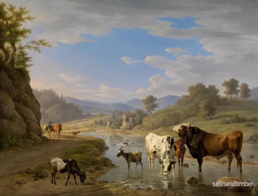 Reproduktion av målningen Vue de Geroldsau près de Baden-Baden avec des animaux - Carl Kuntz - Bild 2