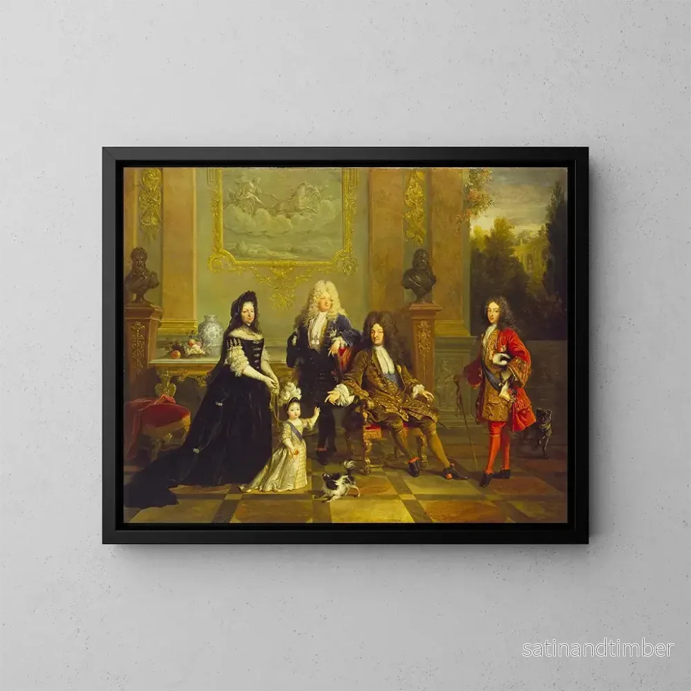 Reproduktion av målningen Madame de Ventadour med Louis XIV och hans arvingar - Fransk skola