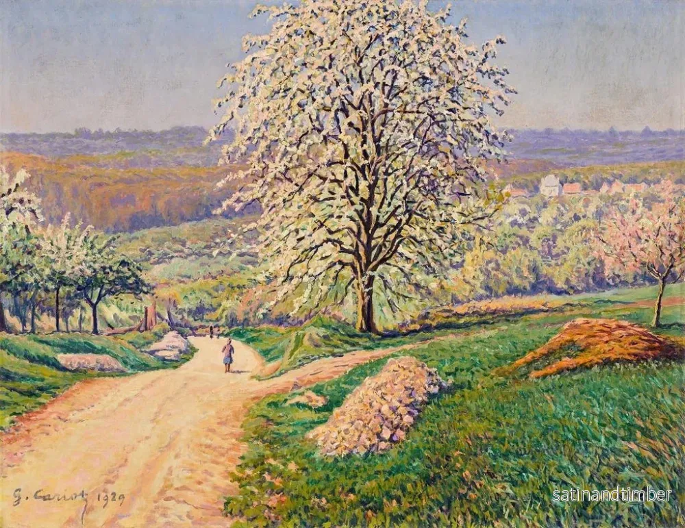 Reproduktion av målningen av äppelblommande träd - Gustave Cariot - Bild 2