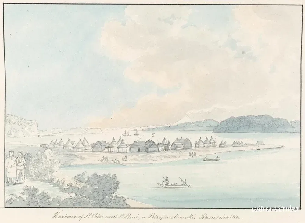 Reproduktion av målningen Vue de la ville et du port de Saint-Pierre et Saint-Paul à Kamtchatka - Charles Hamilton Smith - Bild 2