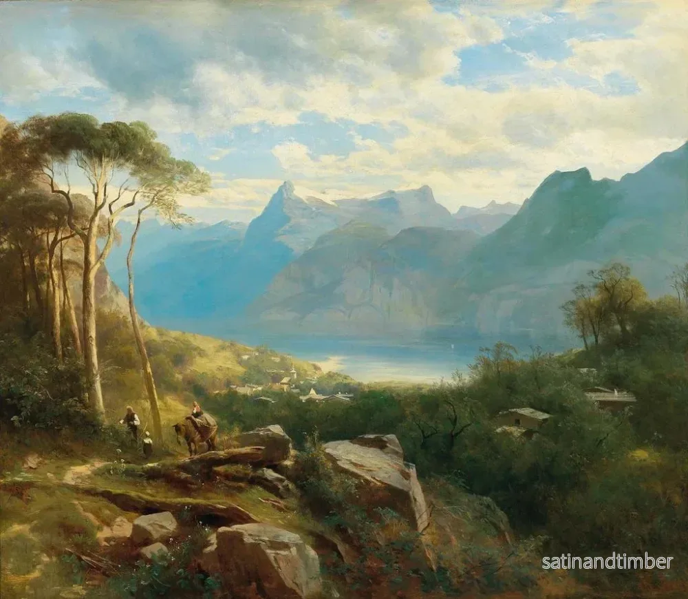 Reproduktion av målningen Vue du lac de Lucerne et des hauts de Berne - Leopold Heinrich Vöscher - Bild 2