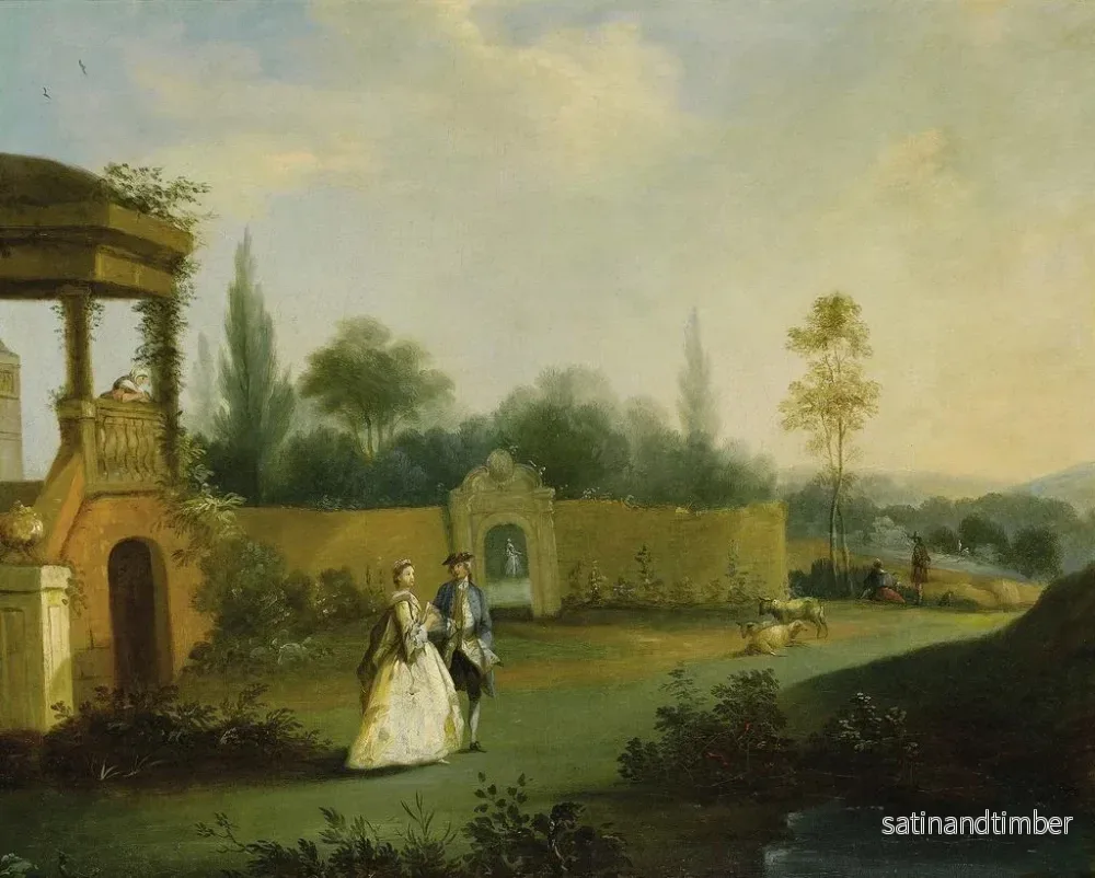 Reproduktion av målningen I trädgården - Hubert François Gravelot - Bild 2