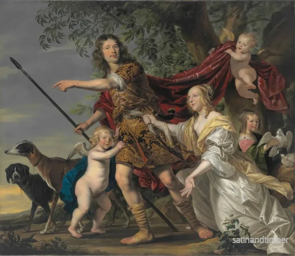 Reproduktion av målningen Porträtt av en dam och en herre i Venus och Adonis - Jacob Frans van der Merck - Bild 2