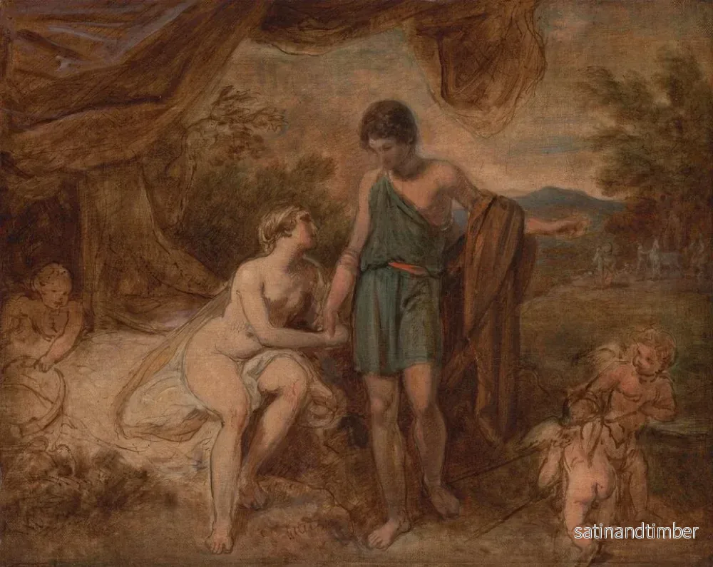 Reproduktion av målningen En ofärdig studie av Venus och Adonis - Thomas Stothard - Bild 2