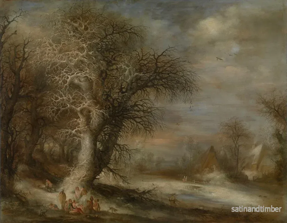 Reproduktion av målningen landskapsbild med snö och zigenare - Gijsbrecht Leytens - Bild 2