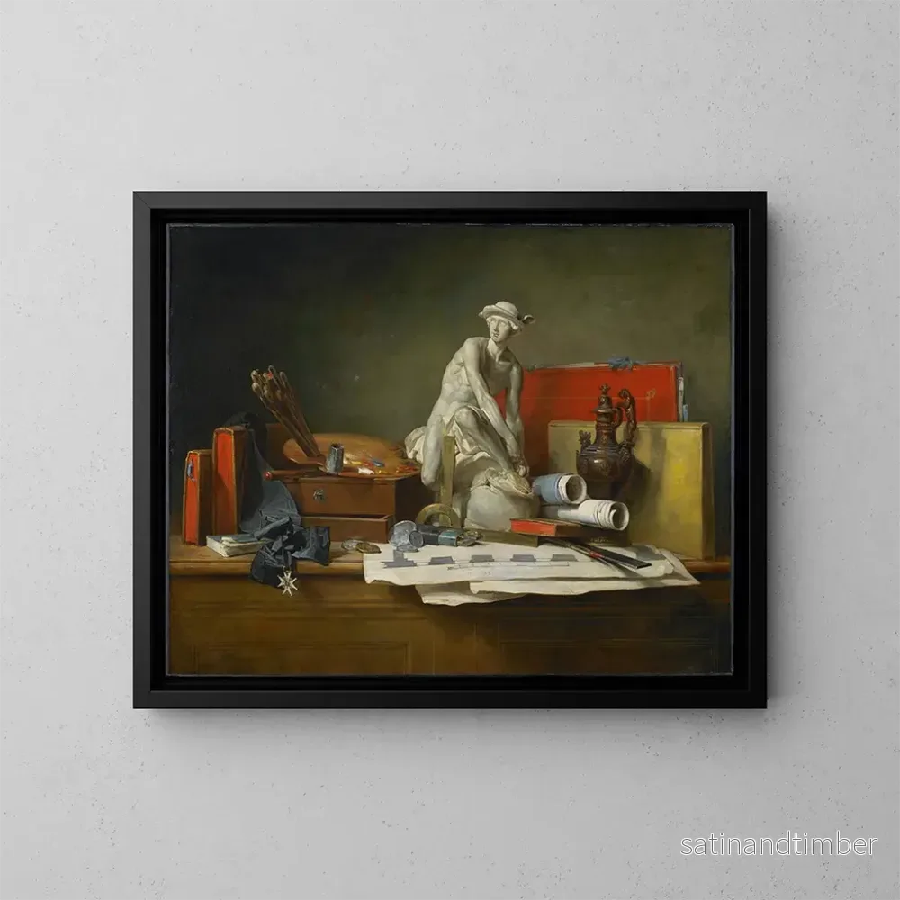 Reproduktion av målningen Les attributs des arts et les récompenses qui leur sont accordées - Jean Siméon Chardin