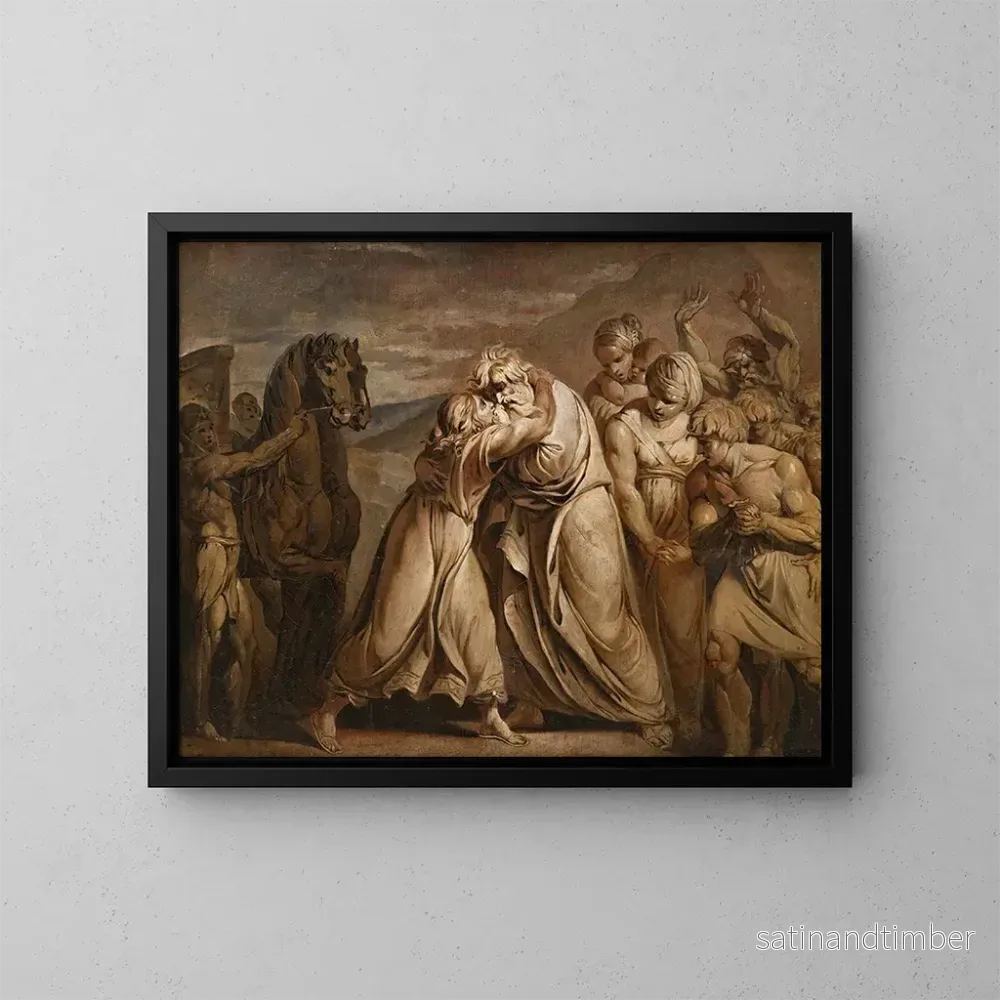 Reproduktion av målningen Joseph som återfinner sin far Jakob i öknen vid Egyptens gräns – Jean-Antoine Julien Reproduktion av målningen Joseph som återfinner sin far Jakob i öknen vid Egyptens gräns – Jean-Antoine Julien