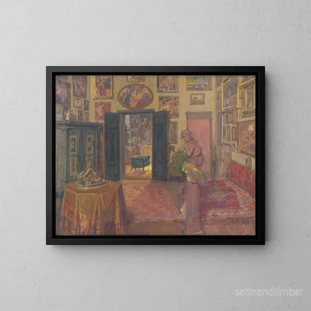 Reproduktion av målningen Atelier - Elemér Halász-Hradil