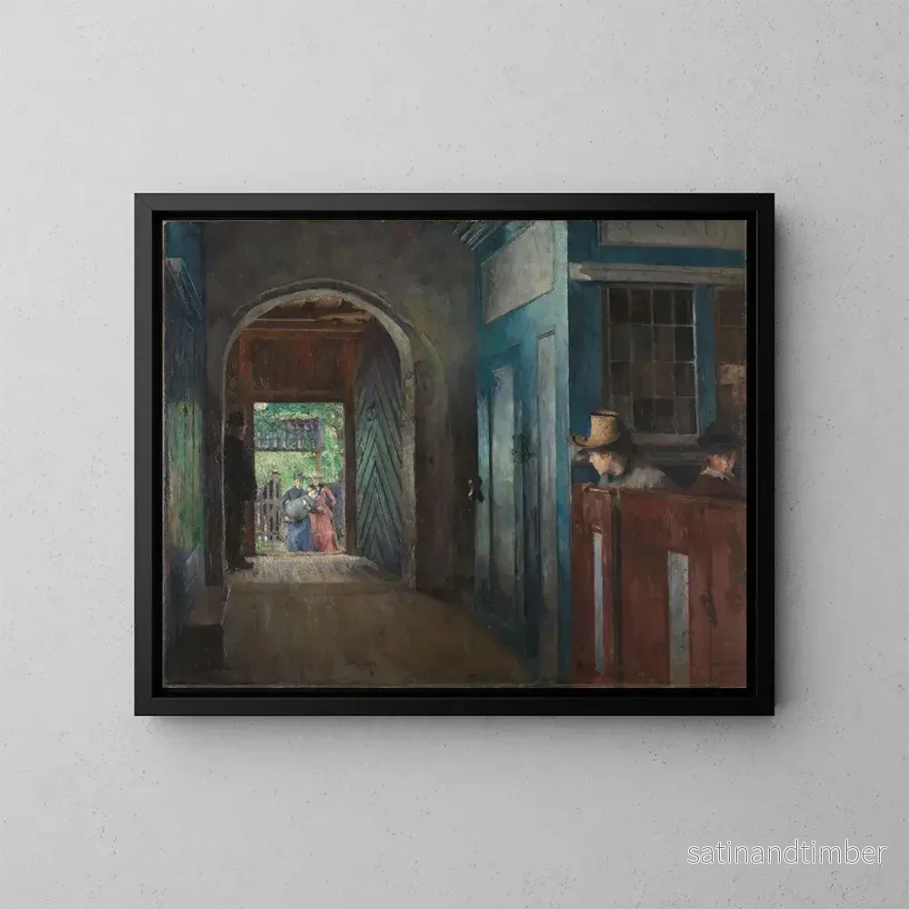 Reproduktion av målningen Dop i Tanum kyrka - Harriet Backer