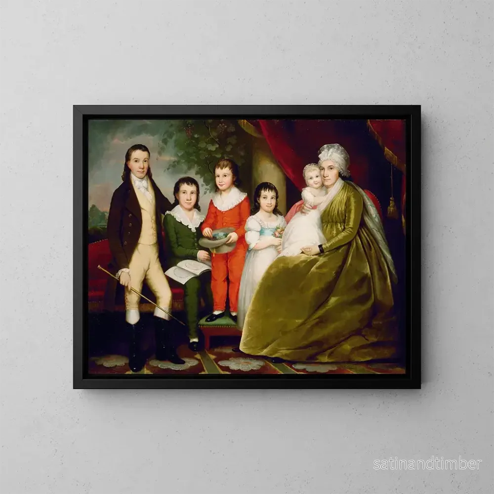 Reproduktion av målningen Madame Noah Smith och hennes familj - Ezra Ames