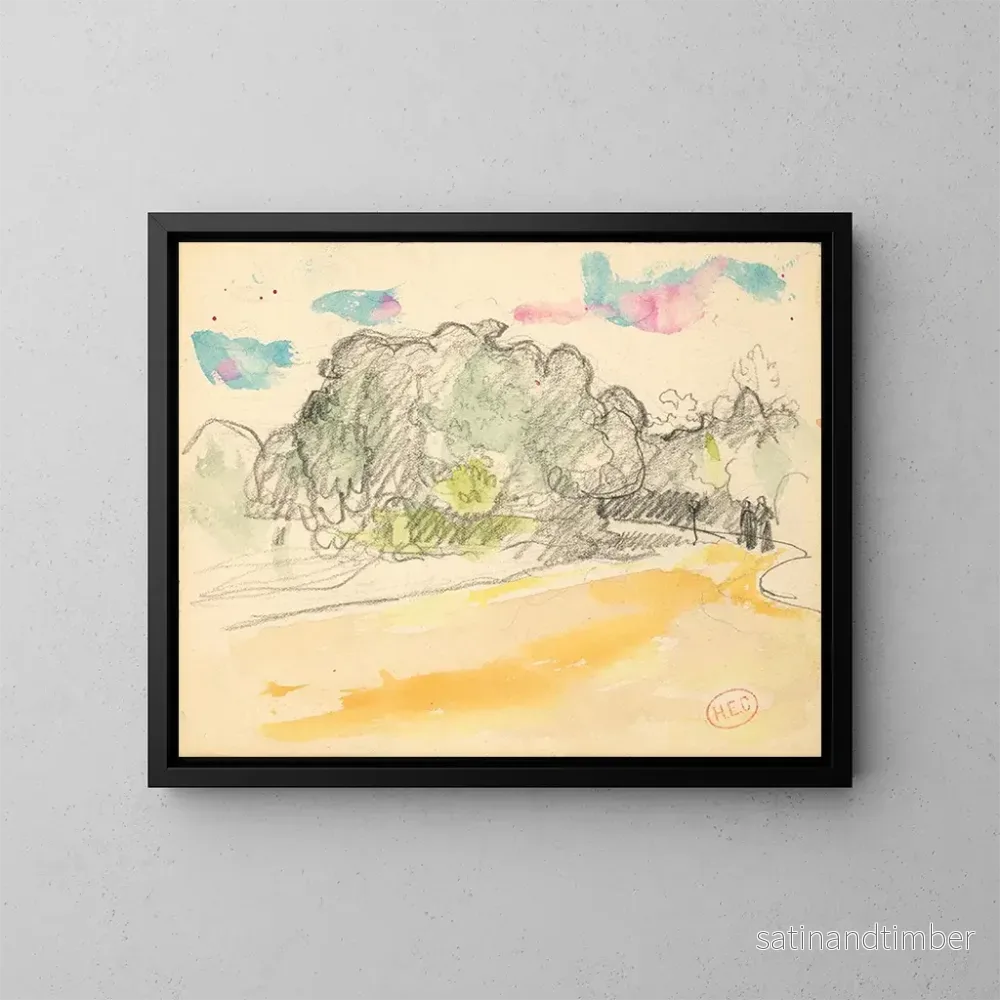 Reproduktion av målningen Promenad i Paris i Bois de Boulogne - Henri-Edmond Cross