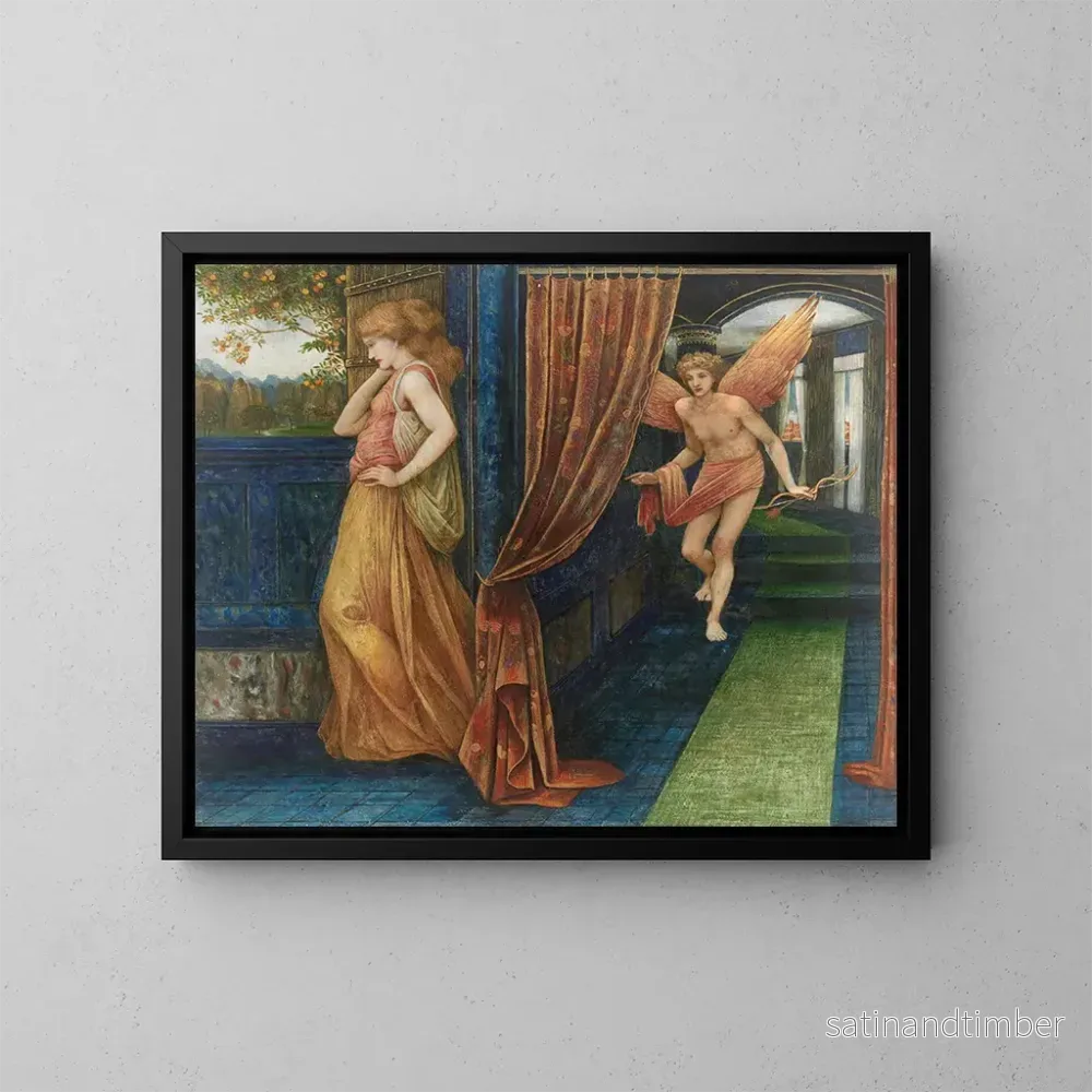 Reproduktion av målningen Cupidon och Psyche - John Roddam Spencer Stanhope
