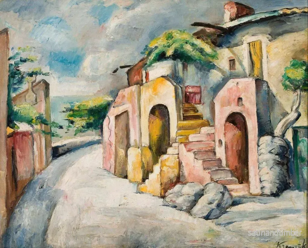 Reproduktion av målningen Landskap i Katalonien, Liten gata i Collioure - Roman Kramsztyk - Bild 2
