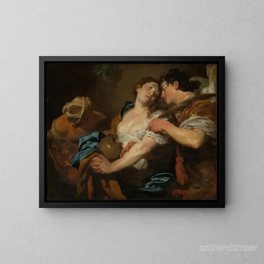 Reproduktion av målningen La Tentation de sainte Marie Madeleine - Johann Liss