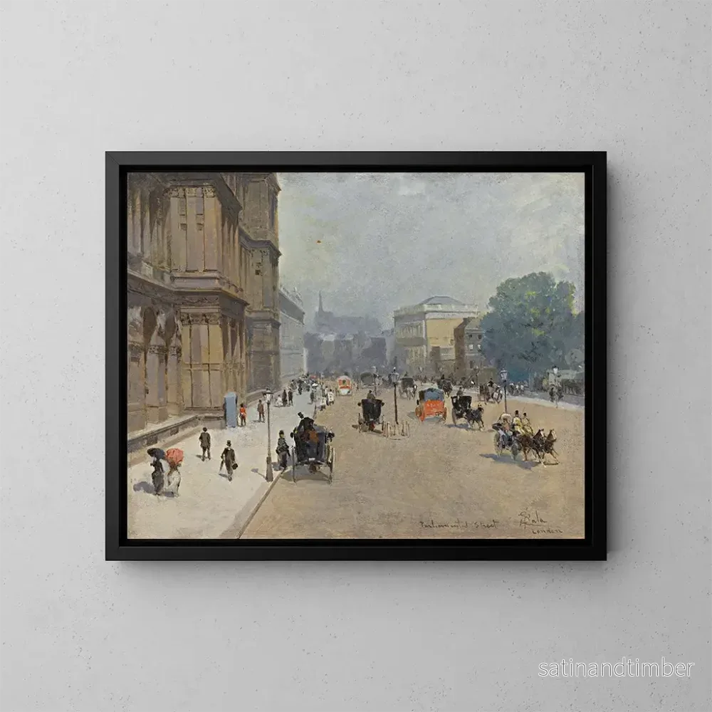 Reproduktion av målningen Rue du Parlement, London – Paolo Sala Reproduktion av målningen Rue du Parlement, London – Paolo Sala
