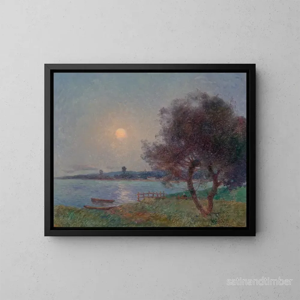 Reproduktion av målningen La rivière au clair de lune - Ferdinand du Puigaudeau