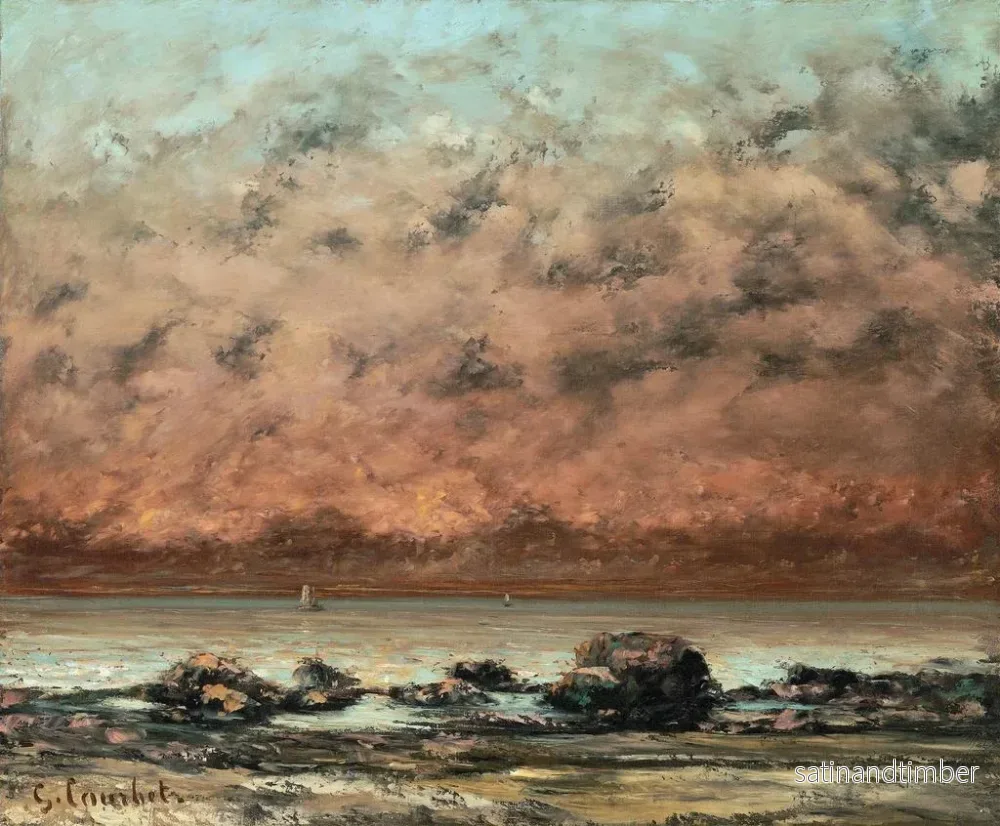 Reproduktion av målningen Les rochers noirs à Trouville - Gustave Courbet - Bild 2