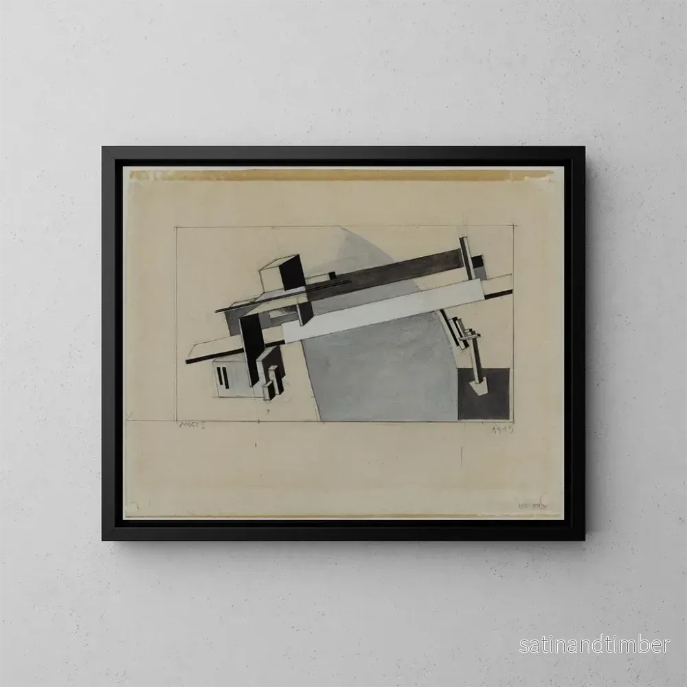 Reproduktion av målningen Studie Proun 1A Proun S K bron - El Lissitzky