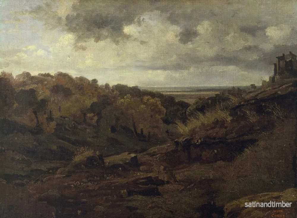 Reproduktion av målningen av italiensk landskap nära Marino på hösten - Jean-Baptiste-Camille Corot - Bild 2