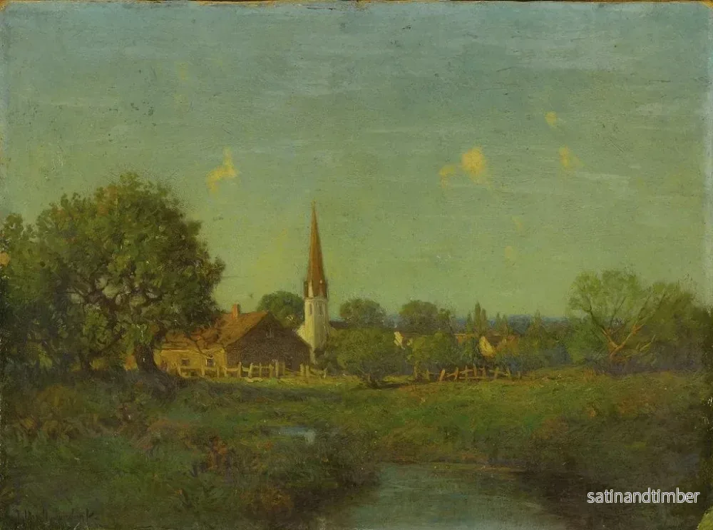 Reproduktion av målningen av den pionjärartade kyrkan utan titel - Julian Onderdonk - Bild 2