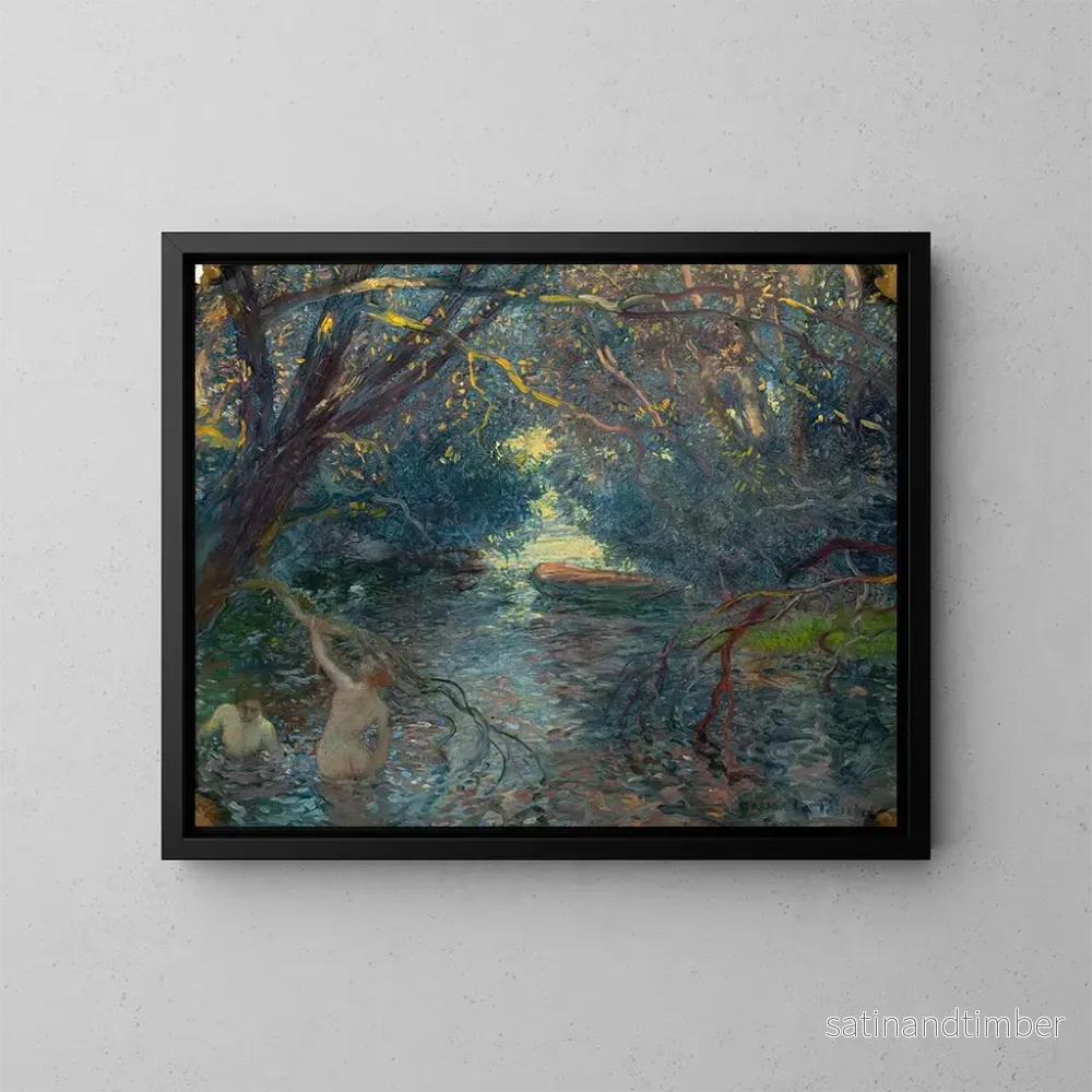 Reproduktion av målningen Baignade dans le bassin en canoë – Gaston La Touche Reproduktion av målningen Baignade dans le bassin en canoë – Gaston La Touche